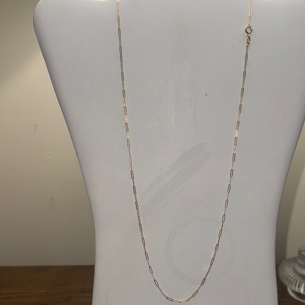 PAPERCLIP CHAIN, 10K YELLOW GOLD, 20”L